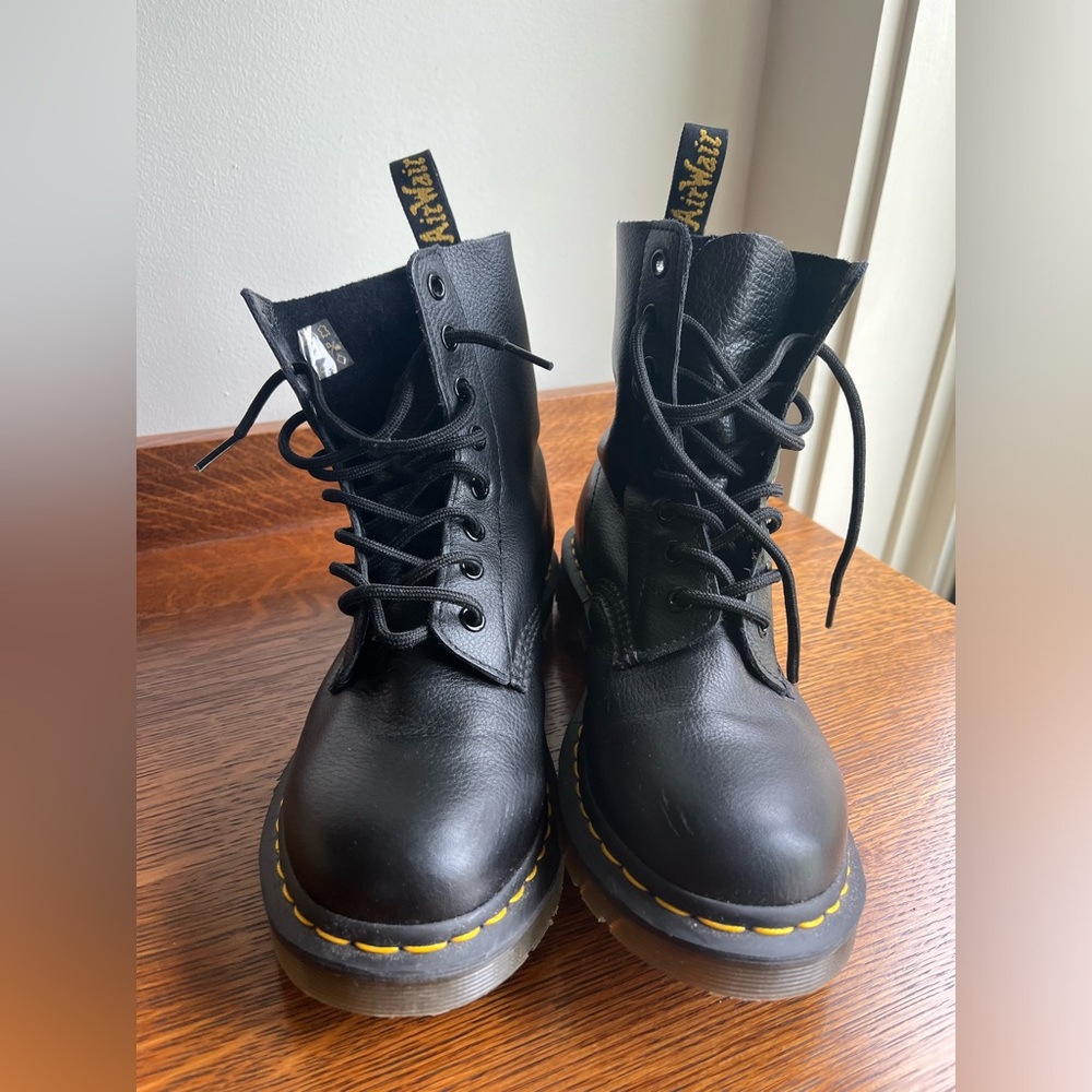 Doc marten combat boots.  Size 8.  Black leather.  Like new.